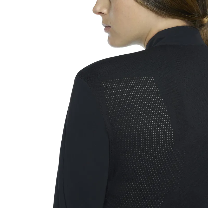 Cavalleria Toscana R-EVO Tech Epaulet L/S Zip Polo Black-6